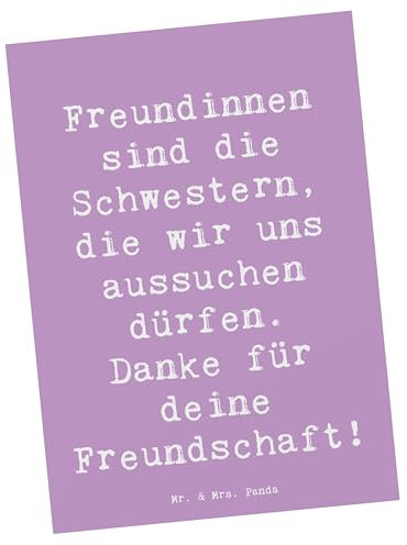 Mr. & Mrs. Panda Postkarte Spruch Freundinnen Schwestern - Geschenk, Nähe, Freundschaft, Grußkarte, Freude, Ansichtskarte, Einladung Geburtstag,