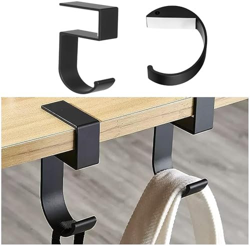 Hezhou Pack of 2 Bag Holders for Table Handbag Holder Hook Non-Slip Bag Hook Holder Table Bag Holder for Hanging Purses, Keys (Black)