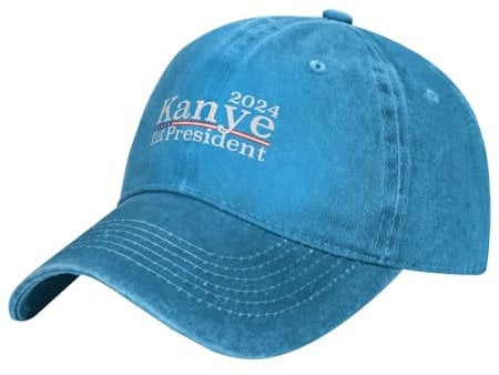 Baseball Cap Kanye for President 2024 Schwarz Trucker Hut Unisex Baseballkappe Verstellbare Baseballmütze Für Outdoor Running Reisen