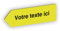 Flèche directionnelle gravée autocollante personnalisable, Plaque signalétique orientation Gauche – jaune - format 20x6