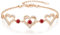 CDE Armband Damen 925 Sterling Silber Herz Rosegold Geschenk für Sie Geburtsstein Armbänder Frauen Schmuck Weihnachten Valentinstag Geburtstags Muttertags (Rosegold - Januar, Kupfer)