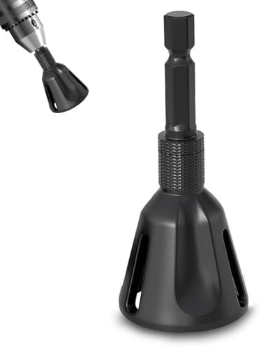 Thatyro Black Zinc Alloy Deburring External Chamfer Tool,3/16-1 (5mm-25mm) Burr Removal Tool with Quick Release Hex Shank, Tungsten Steel Bolt Thread Repair Git for Drill Screw (Large)