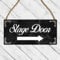 Elegant Stage Door Sign – Vintage Black Marble Theatre Direction Plaque – Hanging Backstage Entry Sign with Twine – Professional Performance Venue & Dressing Room Decor