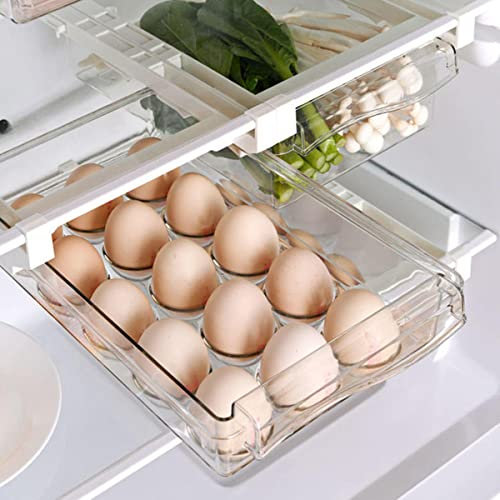 Fridge Drawer for Fruit Vegetable and Eggs 2 Pack Fits Fridge Shelf Under 0.6