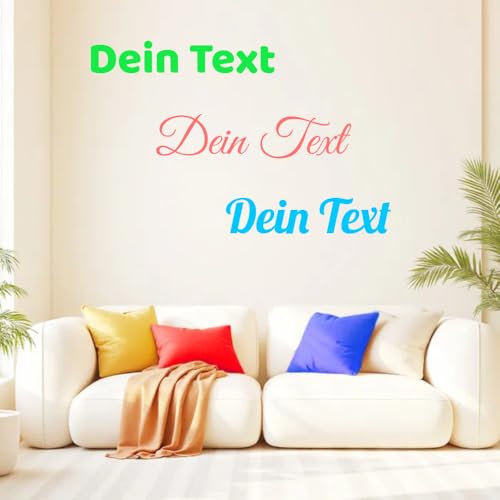Wandtattoo Wandaufkleber Aufkleber individuell – Wunschtext in verschiedenen Längen, Schriftarten & Farben - für Beschriftung, Dekoration, elegant, lustig, cool...
