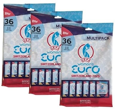 Topps Frauen Women EURO 2025 Sticker / 3x Multipack je 6x Stickertüten