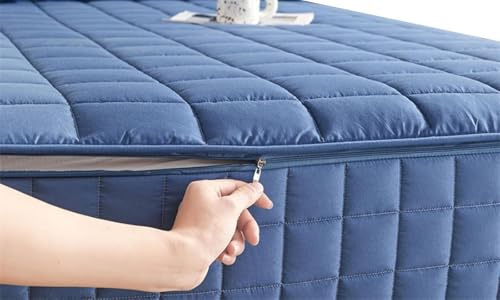 Proteggi Materasso con Cerniera - Trapuntato, Coprimaterasso 80x190/140x200/160x190 cm, Imbottito, Personalizzabile per Singolo, Una Piazza e Mezza e Matrimoniale(Blu navy,60x120x15cm)