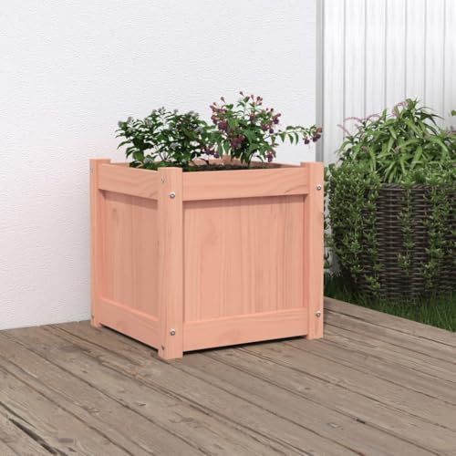 Fioriera da Giardino in Legno Massello di Douglas 40x40x40 cm per Piante Fiori e Ortaggi, Fioriera da Esterno Resistente per Balcone Patio e Giardino, Ideale per Fai da Te