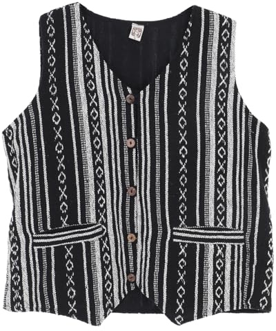 GURU SHOP Goaweste, Psytrance Patchwork Herren Weste