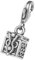 Charm-Anhänger mit Herz-Medaillon Sterling-Silber 925 Karabinerverschluss