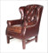 Phoenixarts Sessel Chesterfield Ledersessel Vintage Design Ohrensessel Leder ClubSessel (Braun 446)