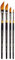 KINGART B-026 Premium Lot de 4 pinceaux de qualité supérieure Série 9800 Dagger Striper Striper, Taklon synthétique doré pour Acrylique, Huile, Peinture Aquarelle, Manche Court, 4 pinceaux Tailles :