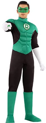 Funidelia | Disfraz de Linterna Verde para hombre Superhéroes, DC Comics, Green Lantern - Disfraz para adultos y divertidos accesorios para Fiestas, Carnaval y Halloween - Talla XL - Verde
