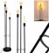Stehlampe Maidford, Vintage Stehleuchte aus Metall in Schwarz, 3-flammig, 3 x E27-Fassung, Leuchte im Retro-Design m. Fußschalter am Kabel, ohne Leuchtmittel