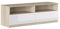 Iconico Home MIK Modern, Mobile TV con 2 cassetti e vani a giorno, Soggiorno, Salotto, Camera da letto, 160x44,5xh53,5 cm, Rovere