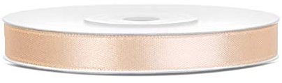 Satinband 25m x 6/12/25/38/50/100mm Geschenkband Schleifen (creme, 6mm)