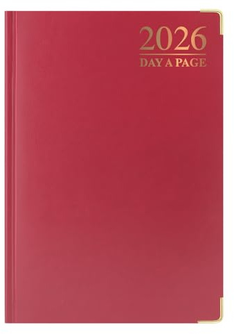Premium Qualität | A5 Tagesplaner 2021 | Hardcover vergoldete Kanten Metall Ecken A5 rot