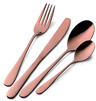Prima Collection, Set da 24 Posate Serie Dream, Acciaio Inox, Colore: Oro Rosa, con Scatola Regalo (6 persone)