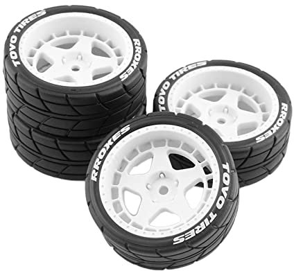 Harilla 4X RC Rally Reifen 12mm Nabe Verschleißfester Ersatz für TT02 XV01 1:10 RC Tourenwagen, Weiß