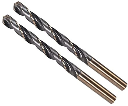 CoCud Twist Drill Bits, 7.5mm Cutting Edge, Titanium & Nitride Coated High Speed Steel 4341 Round Shank - (Applications: for Stainless Steel Drilling Machine), 2-Pieces