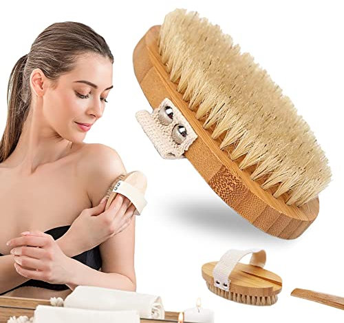 Trockenbürste, Körperbürste, Badebürste, Saunabürste, Natürliche Borsten zum Reinigen des Körpers