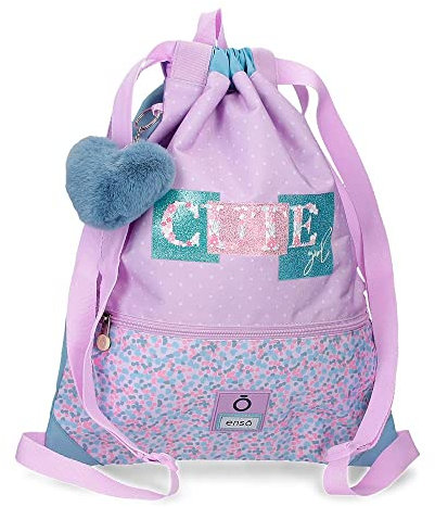 Enso Cute girl Mochila Saco Con Cremallera Morado 35x46 cms Poliéster