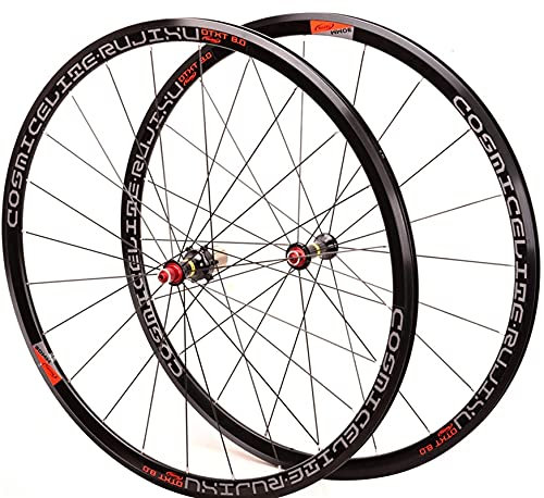 RUJIXU 700c Fahrrad Laufradsatz Für 7 8 9 10 11 Speed Kassette Rennrad Laufradsatz Fahrradfelge V/C-Bremse Abgedichtete Lager Schnelle Veröffentlichung 1585g (Color : Black hud, Size : 700C)