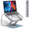 Adjustable Laptop Stand with 360 Rotating Base & USB Docking Station for MacBookPro/Air/Dell/HP/Lenovo, Portable Ergonomic Laptop Riser for Desk with USB Hub 100W PD/4K HDMI/Usb3.0/1000Mbps Ethernet