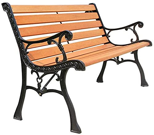 Gartenbank für den Außenbereich, Terrassenbank, Parkbank, Gesprächscouch, 124,5 cm, Park, Gartenbank, Terrassenbank, Outdoor-Doppelsitz, Innenhof, Gusseisen, Metallsitz, wetterfeste Ameise