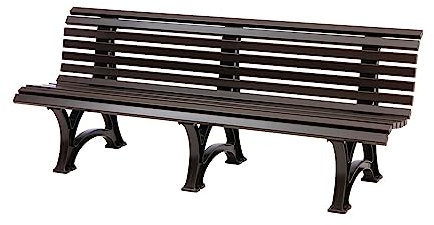 PROREGAL Gartenbank Jamaika | 4-Sitzer | Braun | HxBxT 80x200x64cm | Witterungs- & UV-beständiger Kunststoff | Parkbank Sitzbank Außenbereich Garten Balkon Terrasse