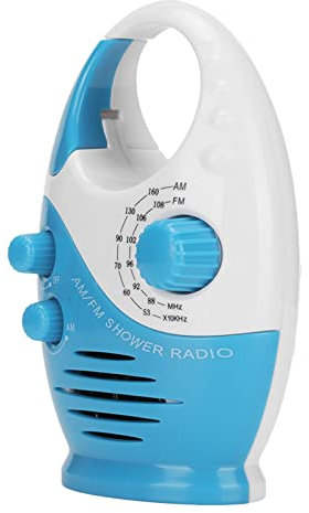 Tragbares AM-FM-Radio, Duschradio mit Lautsprecher, Hakentyp Wasserdichtes Rundfunk-Musikradio für Nachttische und Garagen