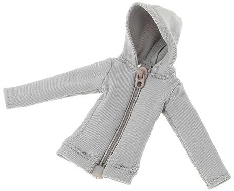 EHJRE 1/12 Action Figuren Kleidung Puppe Kleidung Kinder Erwachsene Geschenke Cosplay Modell Kostüm Weiche 6 Zoll Figur Outfits, graue Kapuzenjacke