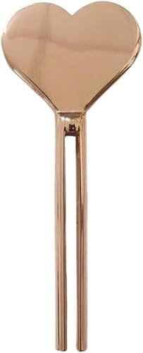BWESOO Exprimidor de pasta de dientes de metal de oro rosa, exprimidor de tubo en forma de corazón, rodillo dispensador de tubo para pasta de dientes, cosméticos, aceite, crema, pintura, exprimidor de