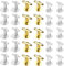 ARJDXDP Elite Manschettenknopf, 30 Stück Edelstahl Manschettenknöpfe Facheinstellungen Lünette Rohlinge für Bild Manschettenknopfherstellung, Fach 10mm,12mm,18mm