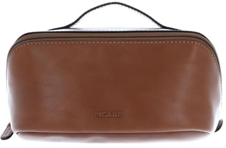 Picard Toscana Kulturbeutel aus Rindsleder hergestellt, in der Farbe: Camel, Maße: 25 x 12,5 x 12 cm, 7216636215