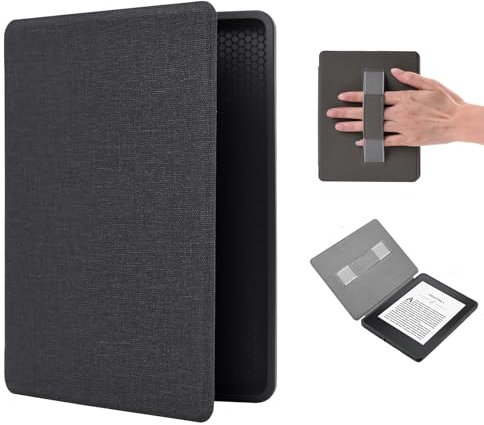 Kindle 2022 Hülle, Kindle Hülle 11. Generation 6 Kindle Case Cover e-Reader, Leichte Kindelhülen mit Handschlaufe und Smart Auto Schlaf/Wach Funktion - Braungrau