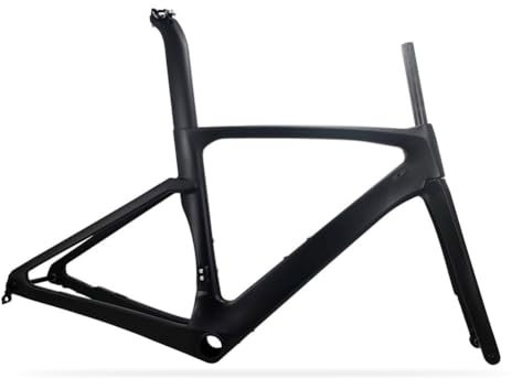 ZFF Kohlefaser Rennrad Rahmen 56CM Rahmen-Set Mit Gabel + Sattelstütze Scheibenbremse Steckachse 12 * 142mm Interne Führung