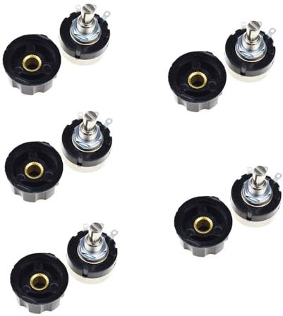 5pcs RV24YN20S single coil carbon film potentiometer B102 B103 B104 B503 B504 knob 1K 10K 200K 1M ohm (30K,RV24 with knob)