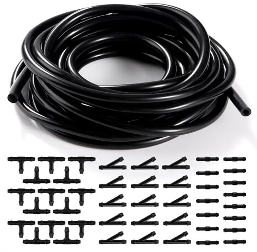 YIXISI 5m Scheibenwaschanlage Schlauch, Wischwasserschlauch Reparaturset, Automotive Schlauch, Isolierschlauch, Universal Scheibenwaschanlage Schlauch mit 45 Stücke Schlauchverbinder