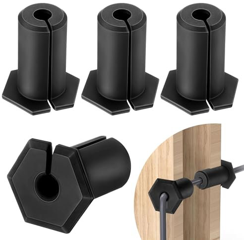 Saillong 4 PCS Cable Routing Grommet Kit Compatible with Starlink Ethernet Cable Rubber Grommet Kits for 3/4 Inch Wall Hole Feed Through Bushing Compatible with Starlink Wall Router Adapter(Black)