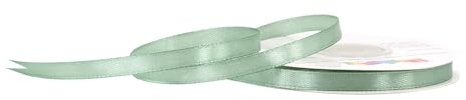 Satinband 6mm x 25m Rolle - FARBAUSWAHL in 3/6/12/18/25/38/50/75/100mm - farbecht & waschbar - Schleifenband für Hochzeit - Geschenkband zum Verpacken Dekorieren Basteln - Eukalyptus 509