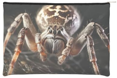 Wiederverwendbare Kosmetiktasche aus Papier, Wasserabweisende Kosmetiktasche für Damen, Make-up-Beutel, Reiseveranstalter-Tasche/Gruselige Spinne