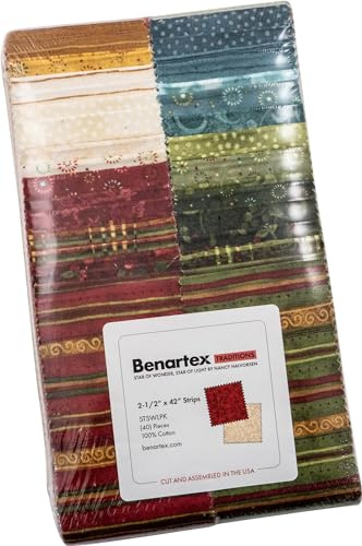 Nancy Halvorsen Star of Wonder, Star of Light Strip-Pies 40 6,3 cm Streifen Jelly Roll Benartex, sortiert