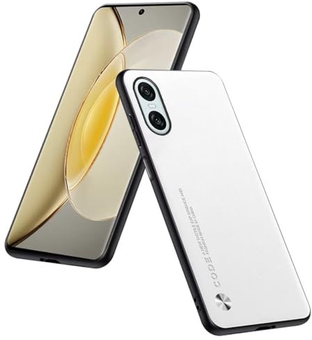 HULLIN Coque Compatible avec Smartphone, Compatible with Sony Xperia 10 VI (Sixth Generation) (6.1), Housse De Protection Cuir PU - Blanc