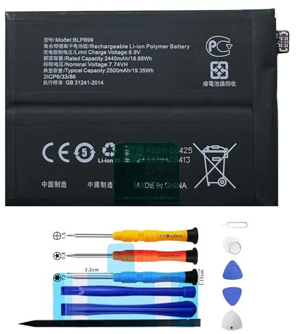 Vvuilsty BLP899 Ersatzakku für OnePlus 10 PRO 5G 1+10 Pro NE2210 NE2211,wiederaufladbare 0-Zyklen-Batterie kompatibel mit OnePlus 10 PRO 5G 1+10 Pro mit Reparaturwerkzeug-Kits