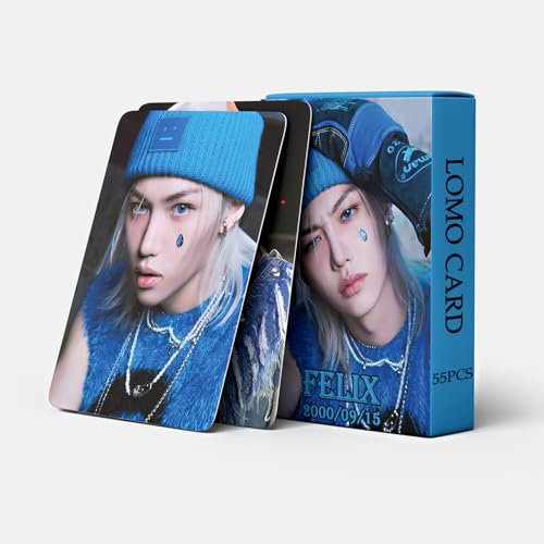 Stray Kids Photocards ATE Cards SKZ BangChan/Felix/ChangBin/HyunJin/Han/Lee Know/I.N Mini Merch Photo Cards StrayKids Poster Cards für Fans (Felix), 55 Stück