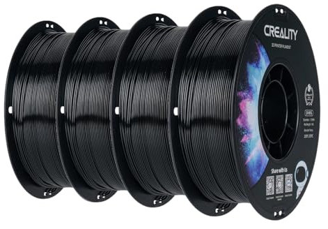 Creality CR-PETG Filament 1.75mm 4kg Schwarz, 3D Drucker Filament PETG, Maßgenauigkeit +/-0,02mm Vakuumverpackung Ordentliche Spule (4 x 1kg Spule, Schwarz)