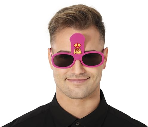 FIESTAS GUIRCA Rosa Fuckman-Brille, lustiges Accessoire für Junggesellenabschiede und Erwachsenenpartys, ideal für Bachelor-Partys und Feiern, Scherzbrille für Herren, Rosa
