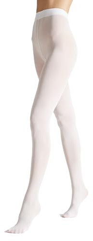 VENEZIANA NUOVA Satinelle 40 DEN Collants Colorés Femme - Microfibres Opaques - Résistants Et Confortables - Élégants Et Polyvalents - Haute Qualité Pour Toutes Occasions - Blanc - XL