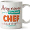 MUGFFINS Tazas Personalizadas para CHEF mujer - En Inglés - Keep it up! - 11 oz / 330 ml - Regalo Personalizable original y divertido